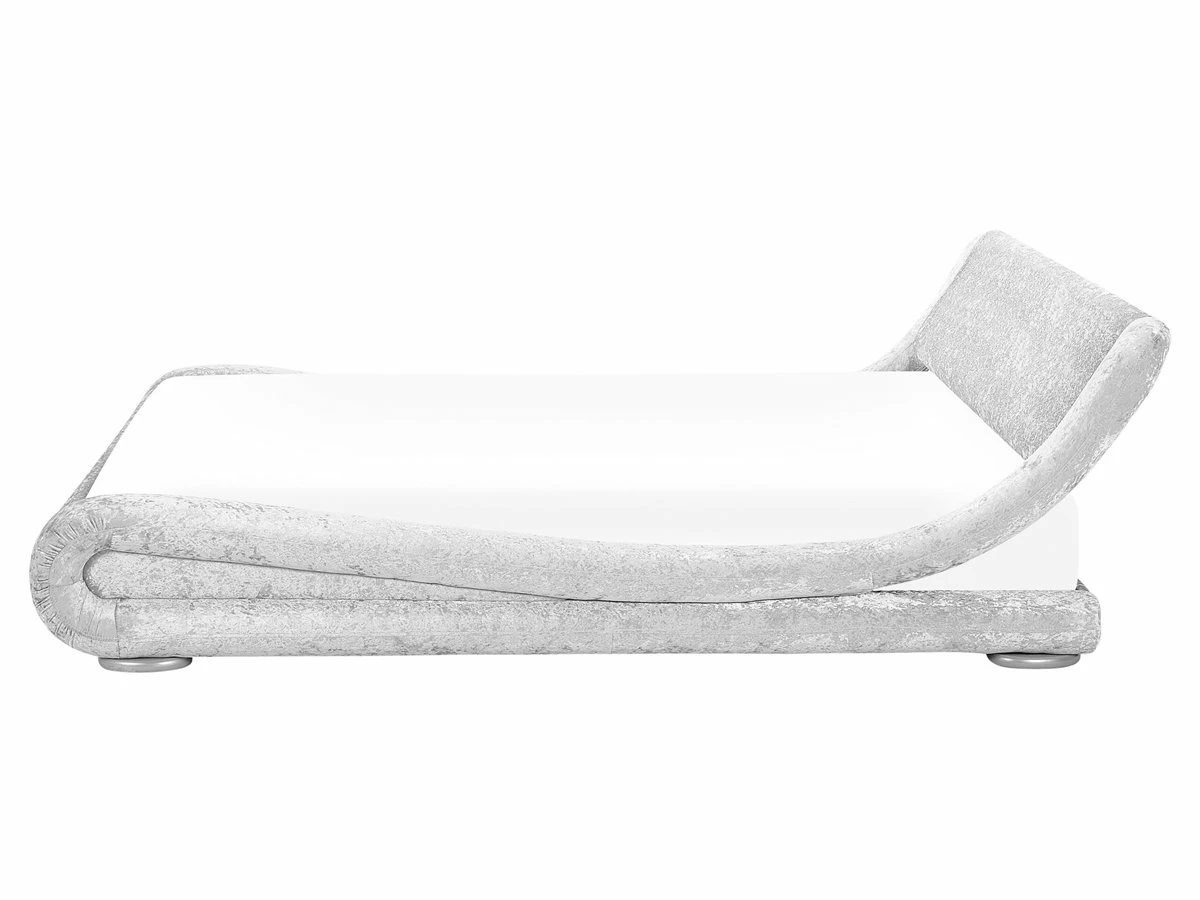 Cama De Terciopelo Plateado 160 X 200 Cm AVIGNON - Imagen 5