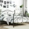 Cama Con Somier De Metal Negro 140 X 200 Cm DINARD