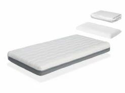 Pack Colchon 70X190 BORN CAMA INFANTIL, Altura 14 CM, + 1 Almohada Viscoelastica 70X35 + 1 Protector Colchon 70X190