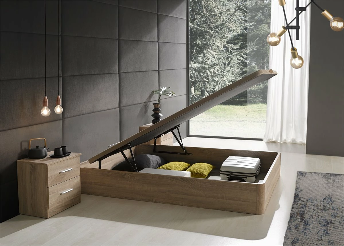 Canapé Estela Abatible Madera 90x190 Altura Cerrado 35cmCon Montaje Blanco Matris - Imagen 5