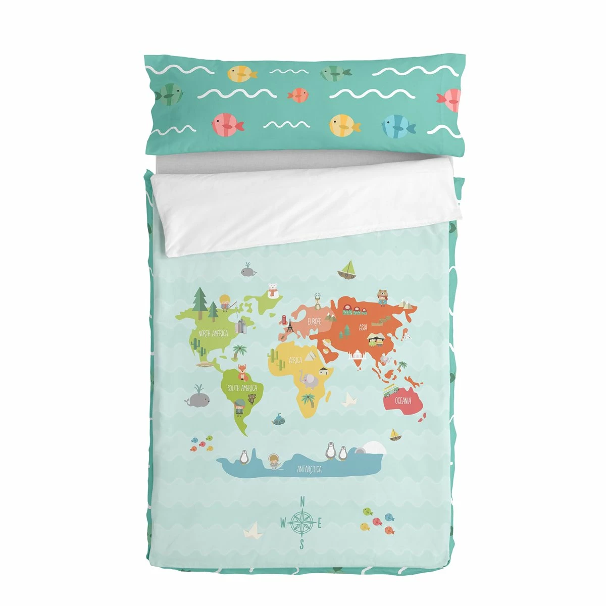 World Map Saco Nórdico 105x200 Multicolor - Imagen 5