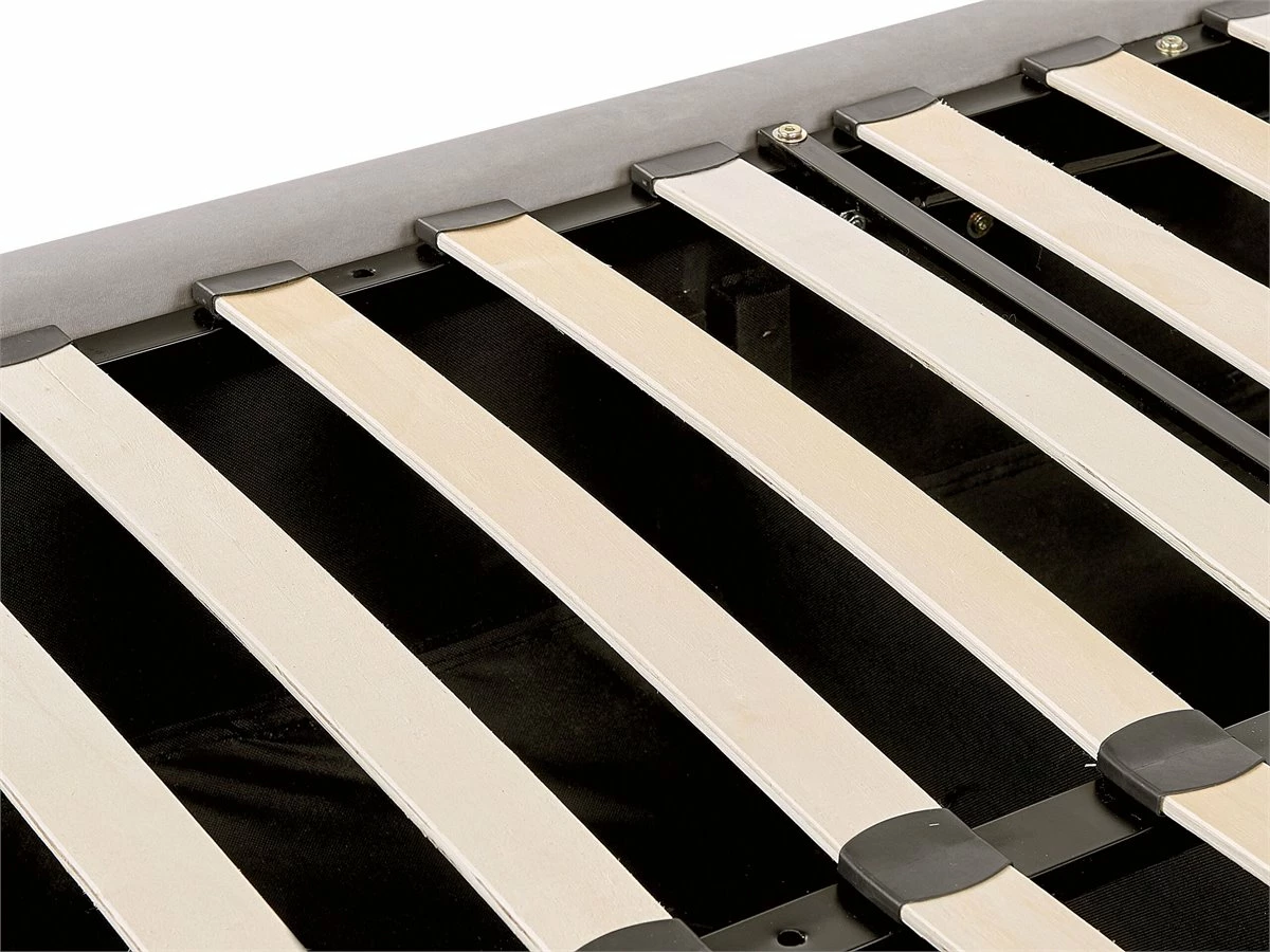 Cama Con Almacenaje De Terciopelo Gris Claro/plateado 180 X 200 Cm LUBBON - Imagen 9