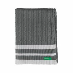 Benetton Manta 140X190Cm 200Gsm 100% Algodón De Punto Gris Oscuro Tevere