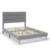 Estructura De Cama Tapizada Aroma 150x190 Cm, Gris Claro