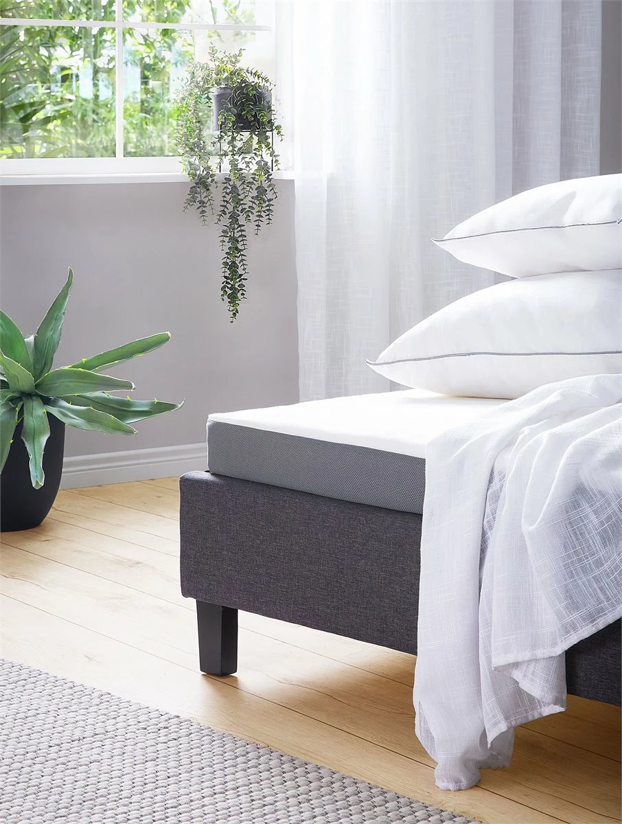 Colchón De Poliéster Blanco Con Funda Extraíble 90 X 200 Cm PICCOLO - Imagen 4