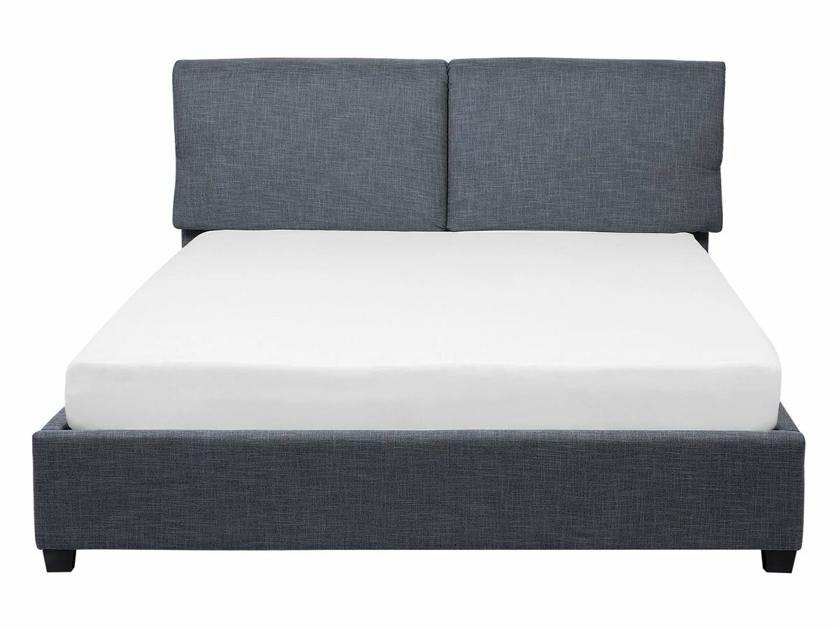 Cama De Agua De Poliéster Gris Oscuro/madera Oscura 140 X 200 Cm BELFORT - Imagen 4