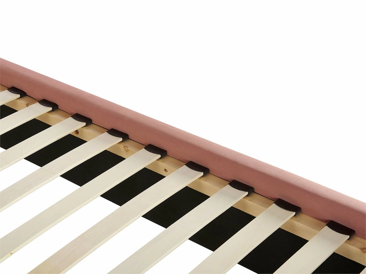 Cama Con Somier De Terciopelo Rosa 160 X 200 Cm AYETTE - Imagen 7