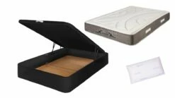 PACK DE CANAPÉ POLIPIEL MARRÓN + COLCHÓN VISCOELÁSTICO CON 1 ALMOHADA NORDIC - Incluye Montaje