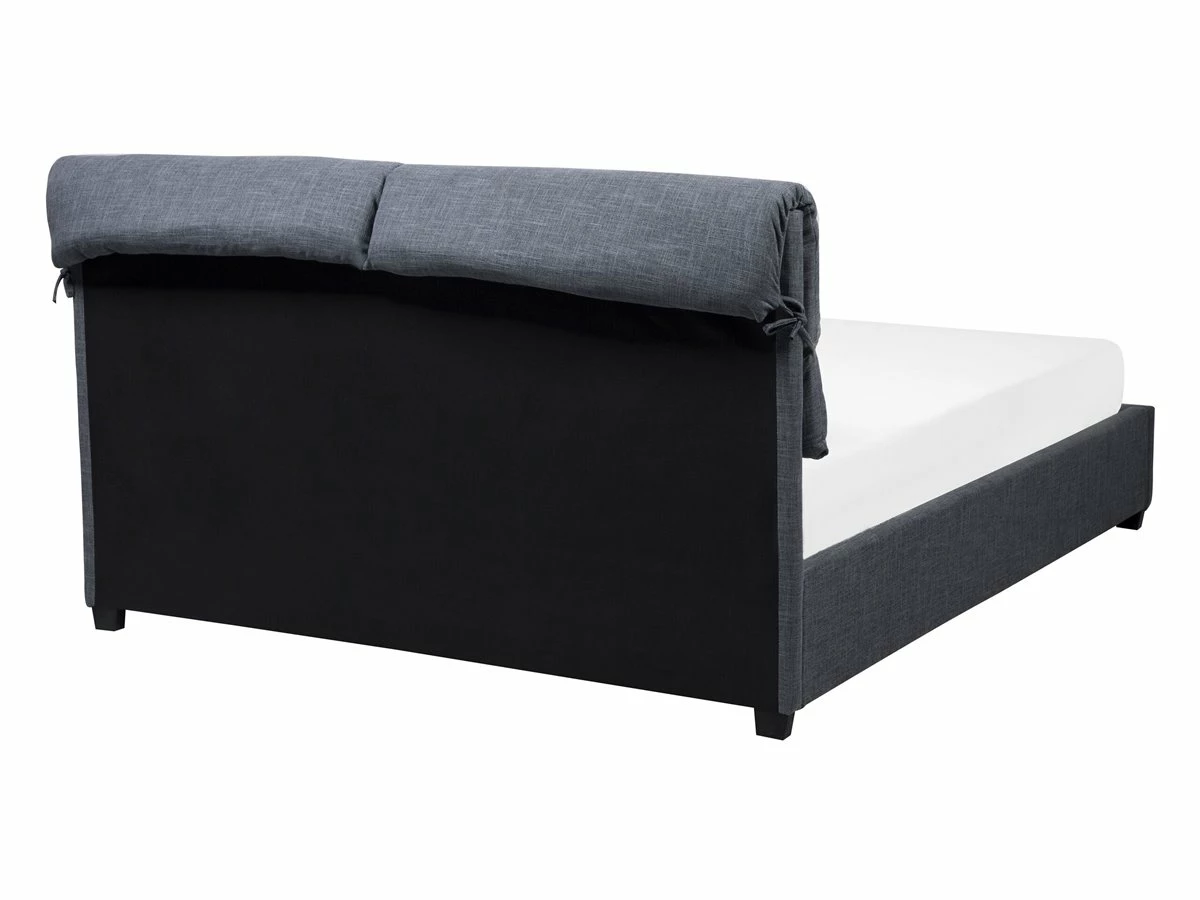 Cama De Agua De Poliéster Gris Oscuro/madera Oscura 140 X 200 Cm BELFORT - Imagen 6