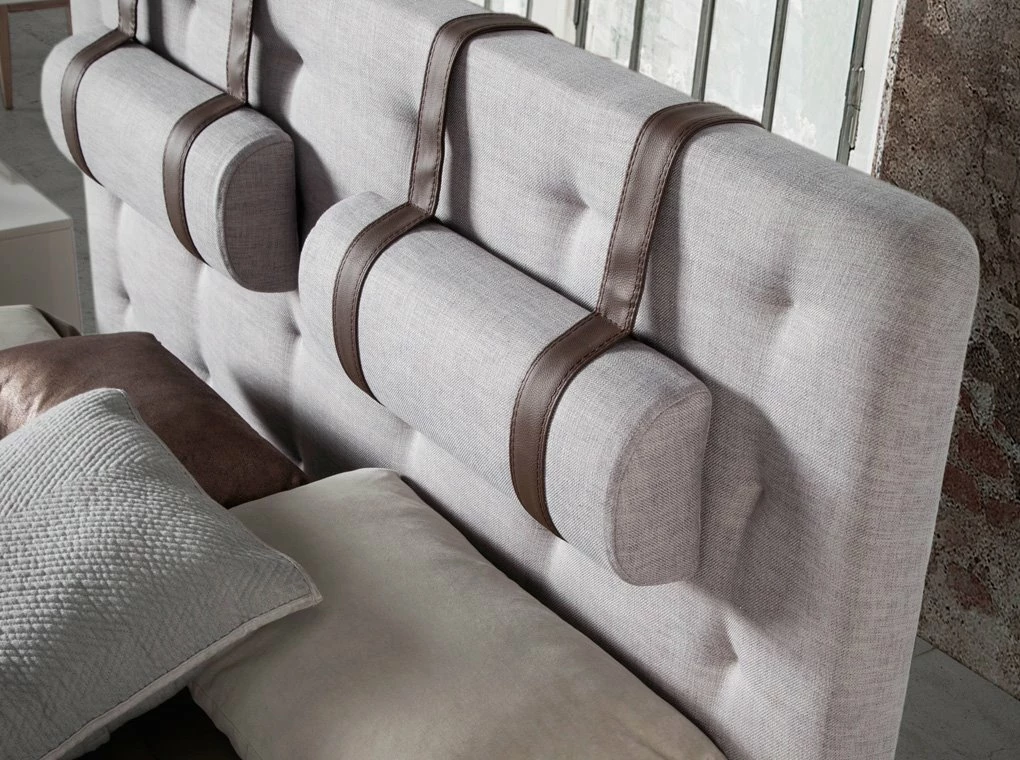 ANGEL CERDA Cama Tapizada Tela Gris - Imagen 7