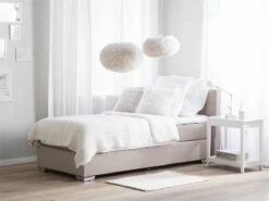 Cama Continental De Poliéster Beige Arena/plateado 90 X 200 Cm ADMIRAL