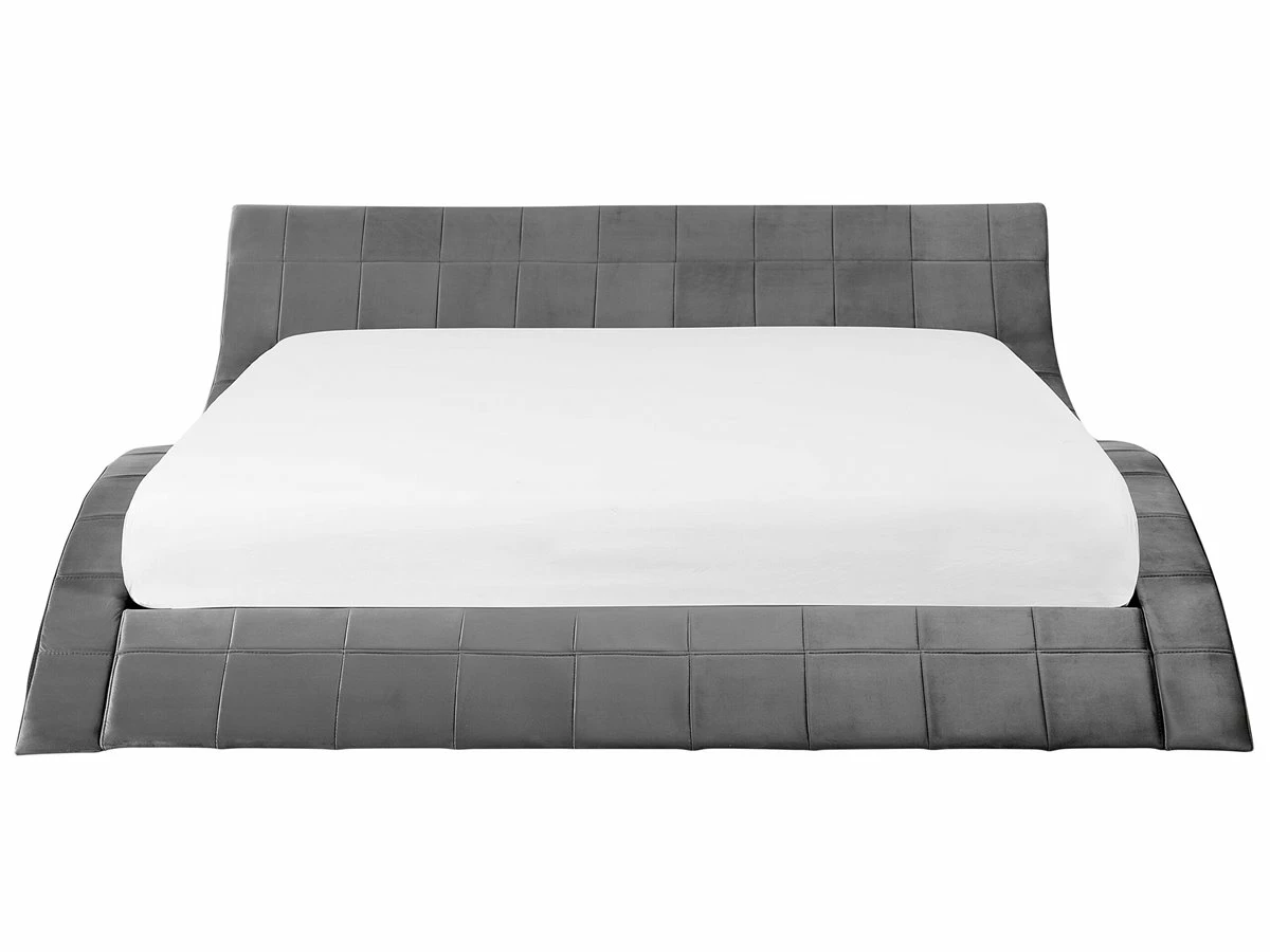 Cama Con Somier De Terciopelo Gris 180 X 200 Cm VICHY - Imagen 4