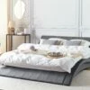 Cama Con Somier De Terciopelo Gris 180 X 200 Cm VICHY