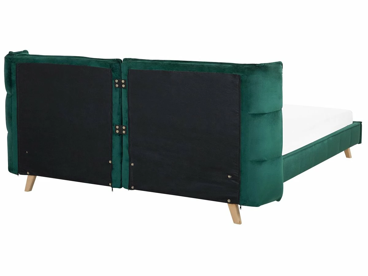 Cama Con Somier De Terciopelo Verde Oscuro 180 X 200 Cm SENLIS - Imagen 7