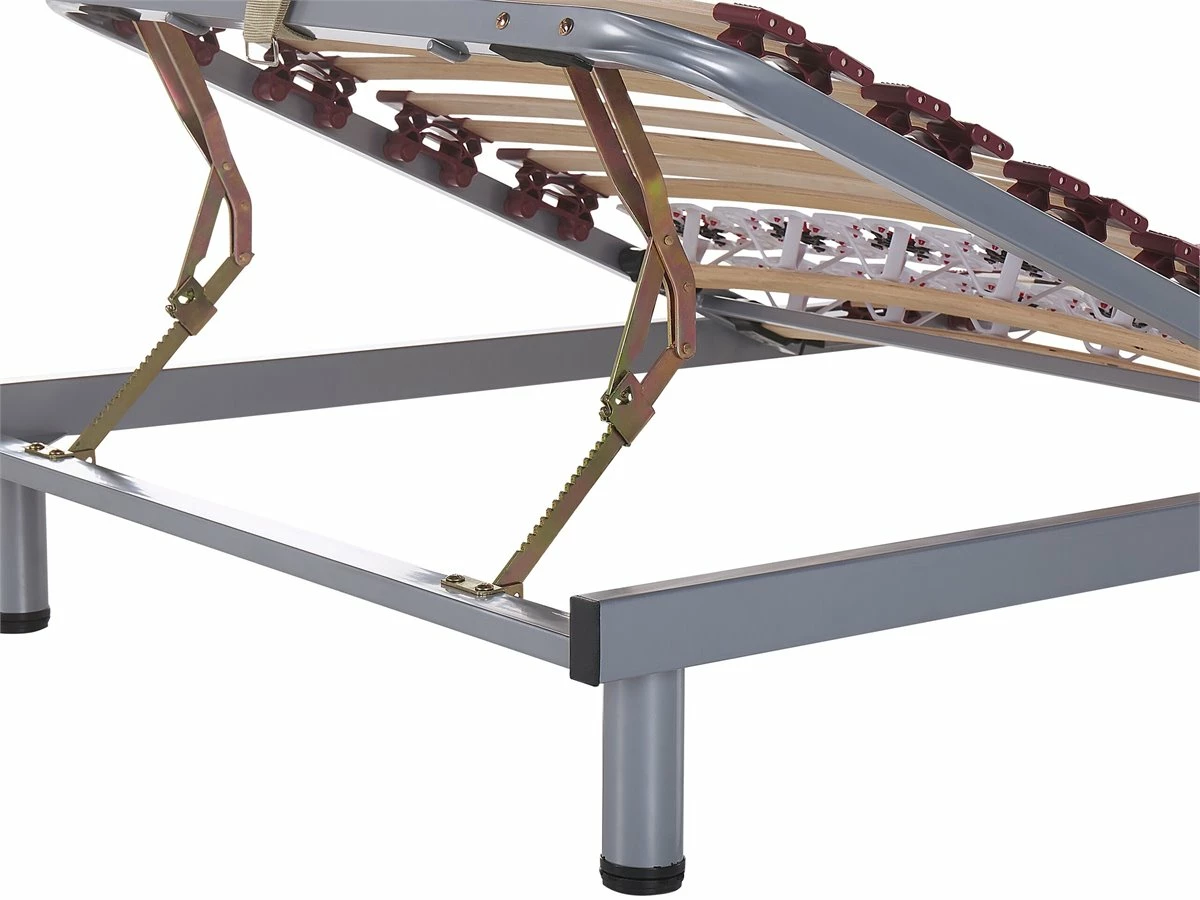 Conjunto De 2 Somieres Articulado Manual De Metal Gris Oscuro/rojo/blanco 90 X 200 Cm MOON - Imagen 8