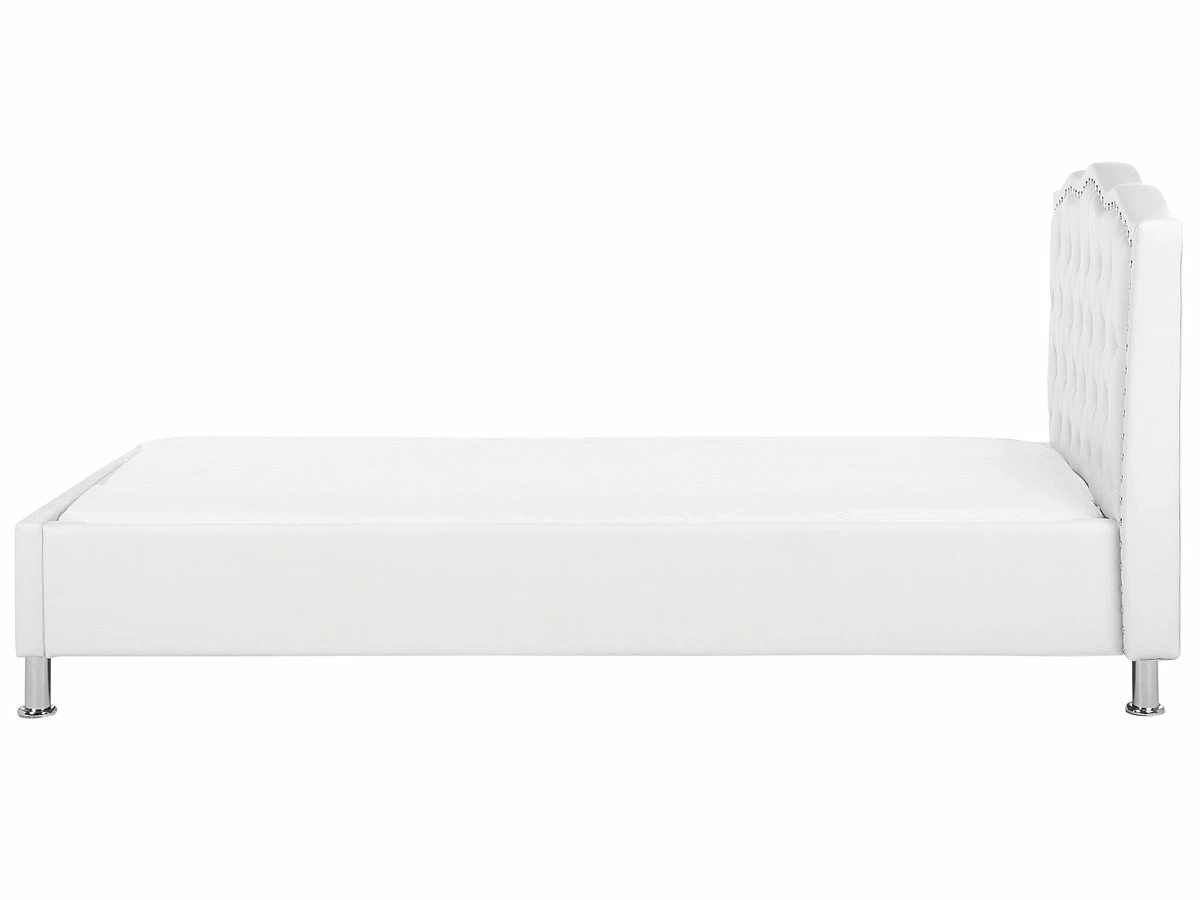 Cama Con Somier De Poliéster Blanco/plateado 90 X 200 Cm METZ - Imagen 5