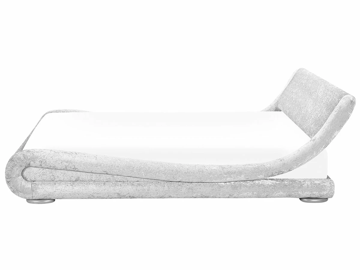 Cama De Terciopelo Plateado 180 X 200 Cm AVIGNON - Imagen 5