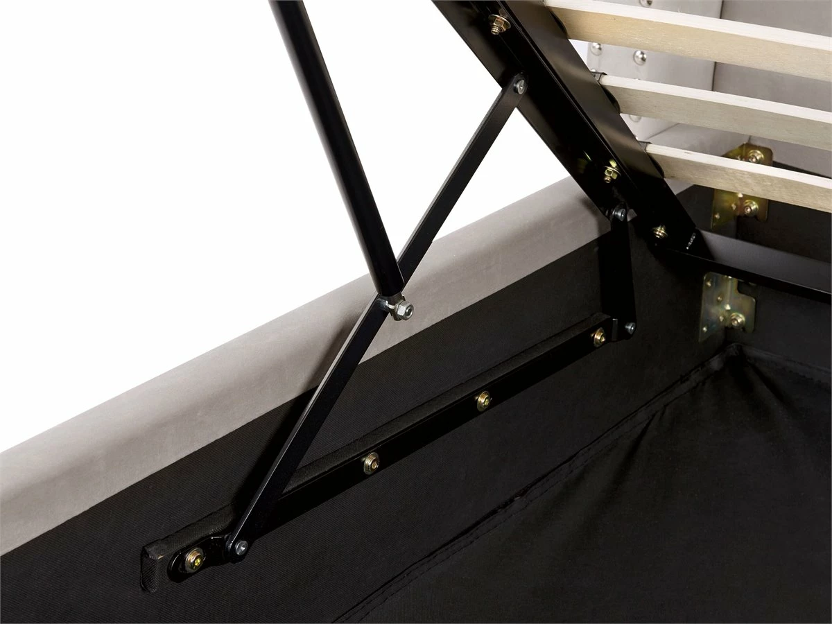 Cama Con Almacenaje De Terciopelo Gris Claro/plateado 180 X 200 Cm LUBBON - Imagen 8