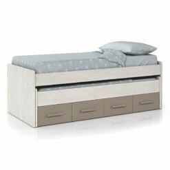 Cama Doble Juvenil Ares Blanco Alpex Y Basalto 69x198X96 Cm