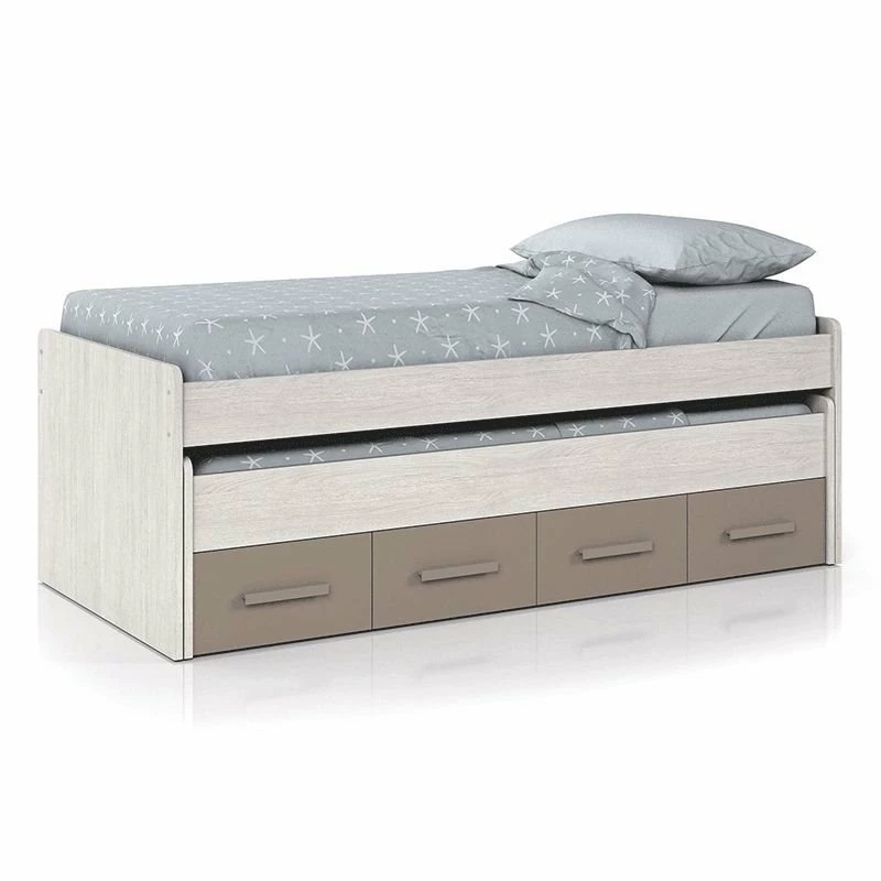 Cama Doble Juvenil Ares Blanco Alpex Y Basalto 69x198X96 Cm