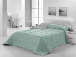 Edredón Nórdico 300gr Bicolor Reversible Cama 80cm Aqua / Gris