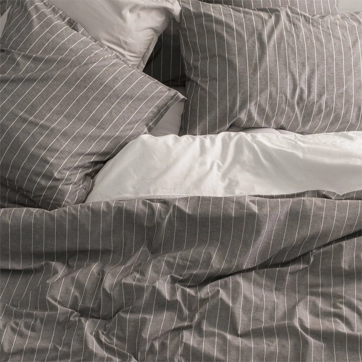 Basic Oxford Funda Nórdica 155x220 Gris - Imagen 2