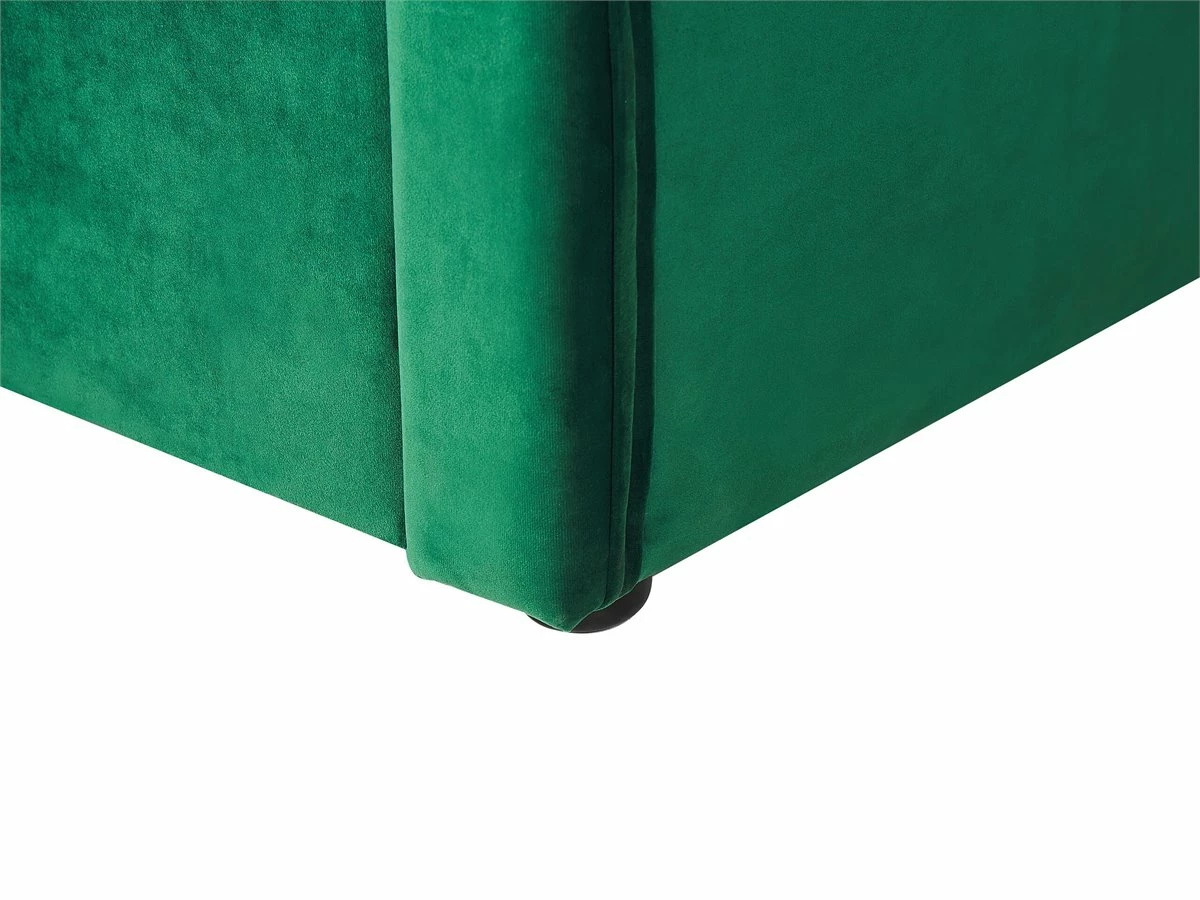 Cama Con Somier De Terciopelo Verde Esmeralda 90 X 200 Cm MONTARGIS - Imagen 12