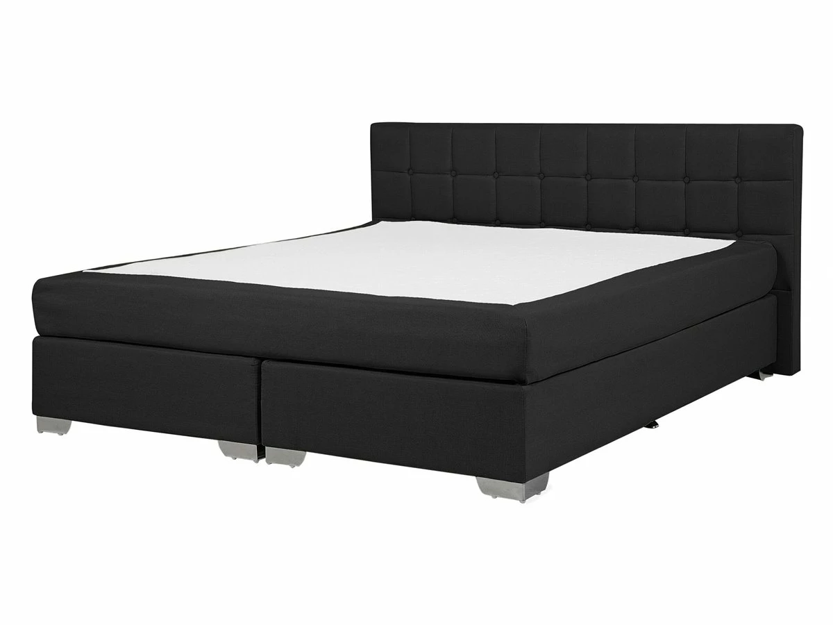 Cama Continental De Poliéster Negro/plateado 140 X 200 Cm ADMIRAL - Imagen 2