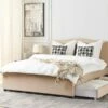Cama Con Almacenaje De Poliéster Beige 160 X 200 Cm MONTPELLIER