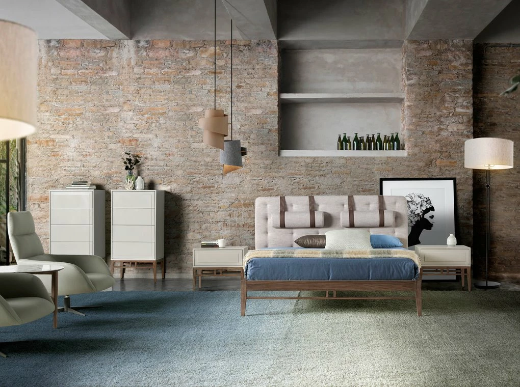 ANGEL CERDA Cama Tapizada Tela Gris - Imagen 6