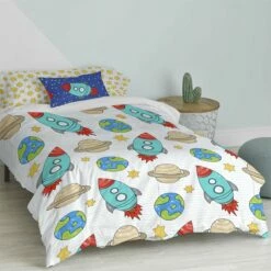 Space Rocket Juego Nórdico 155x220 Multicolor