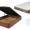 PACK DE CANAPÉ POLIPIEL MARRÓN + COLCHÓN VISCOELÁSTICO CON 1 ALMOHADA NORDIC