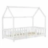Cama Para Niños Sisimiut Forma De Casa Pino 70x140 Cm Blanco Mate [en.casa]