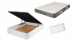 PACK DE CANAPÉ POLIPIEL BLANCO + COLCHÓN VISCOELÁSTICO CON 1 ALMOHADA NORDIC