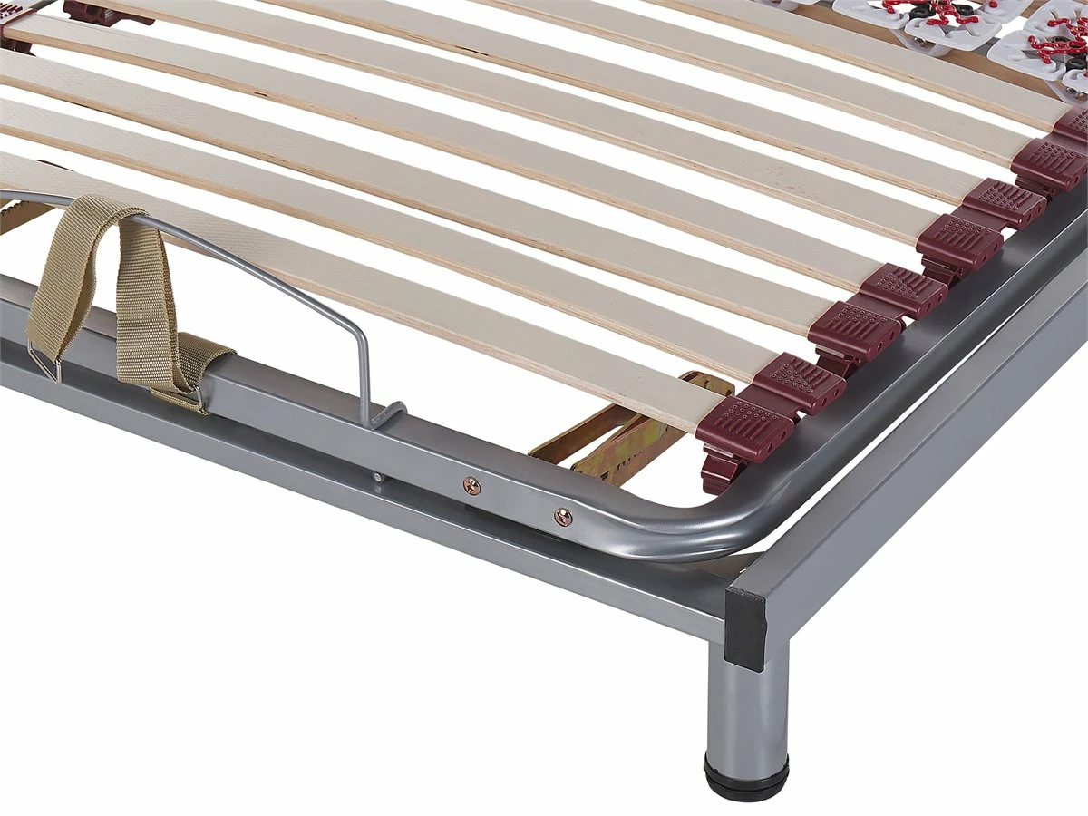 Conjunto De 2 Somieres Articulado Manual De Metal Gris Oscuro/rojo/blanco 90 X 200 Cm MOON - Imagen 7