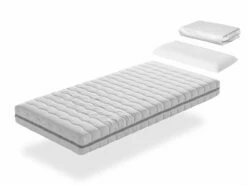 Pack Colchon 70X190 GEA CAMA INFANTIL, Altura 18 CM + 1 Almohada Viscoelastica 70X35 + 1 Protector Colchon 70X190