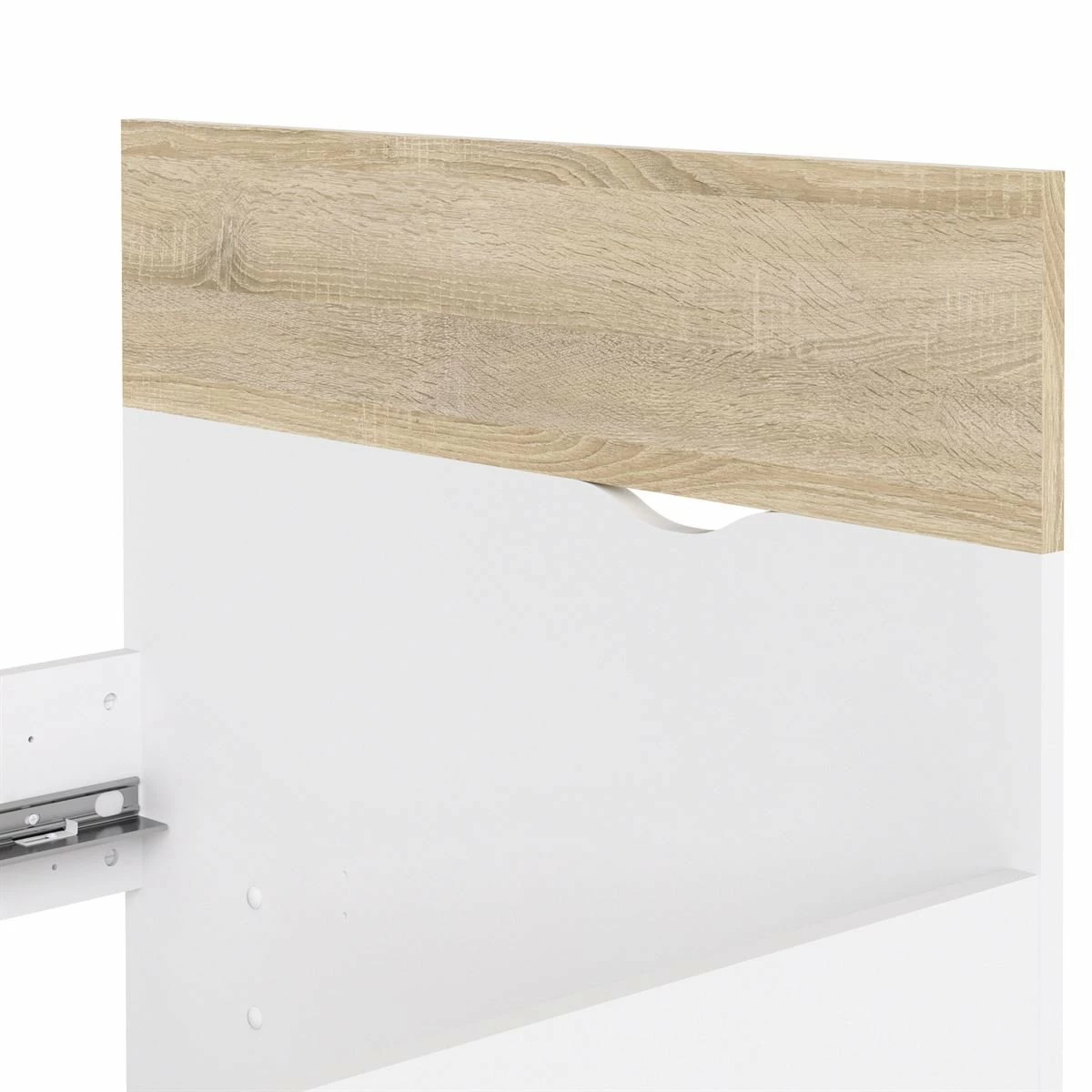 Cama 90x200 DELTA Blanco Y Roble Patinado - Imagen 4