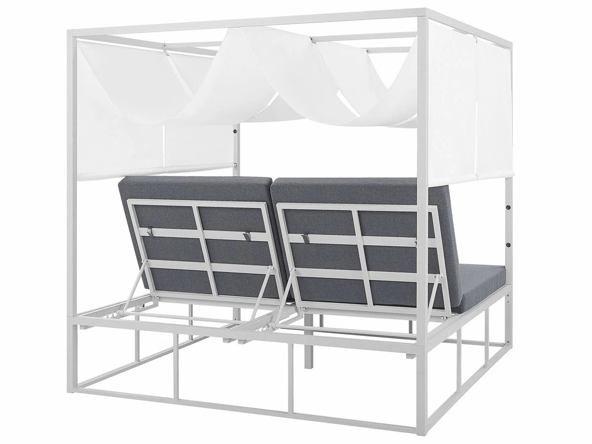 Cama De Exterior De Metal Blanco/gris PALLANZA - Imagen 7