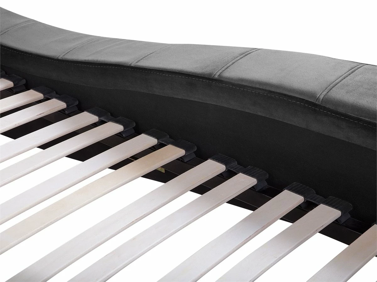 Cama Con Somier De Terciopelo Gris 180 X 200 Cm VICHY - Imagen 8