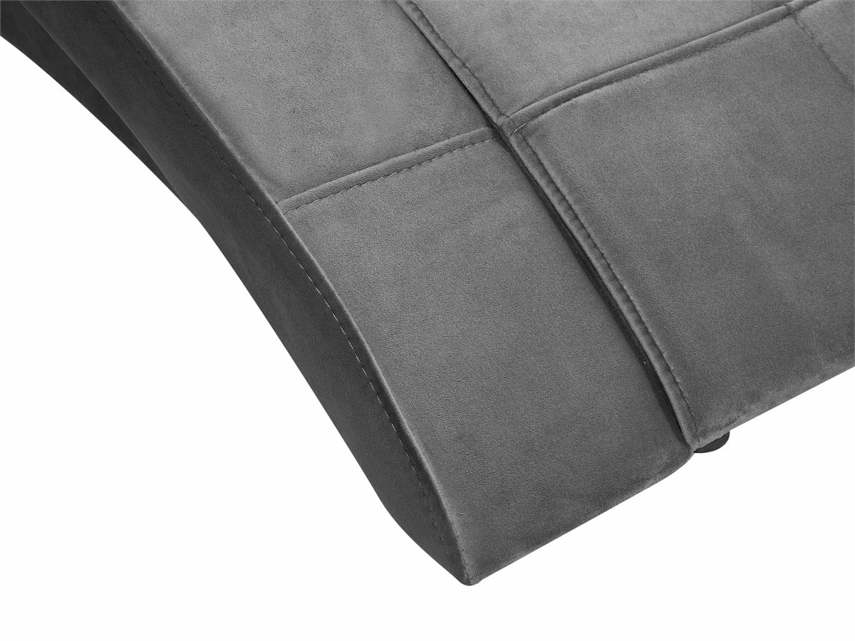 Cama Con Somier De Terciopelo Gris 180 X 200 Cm VICHY - Imagen 9