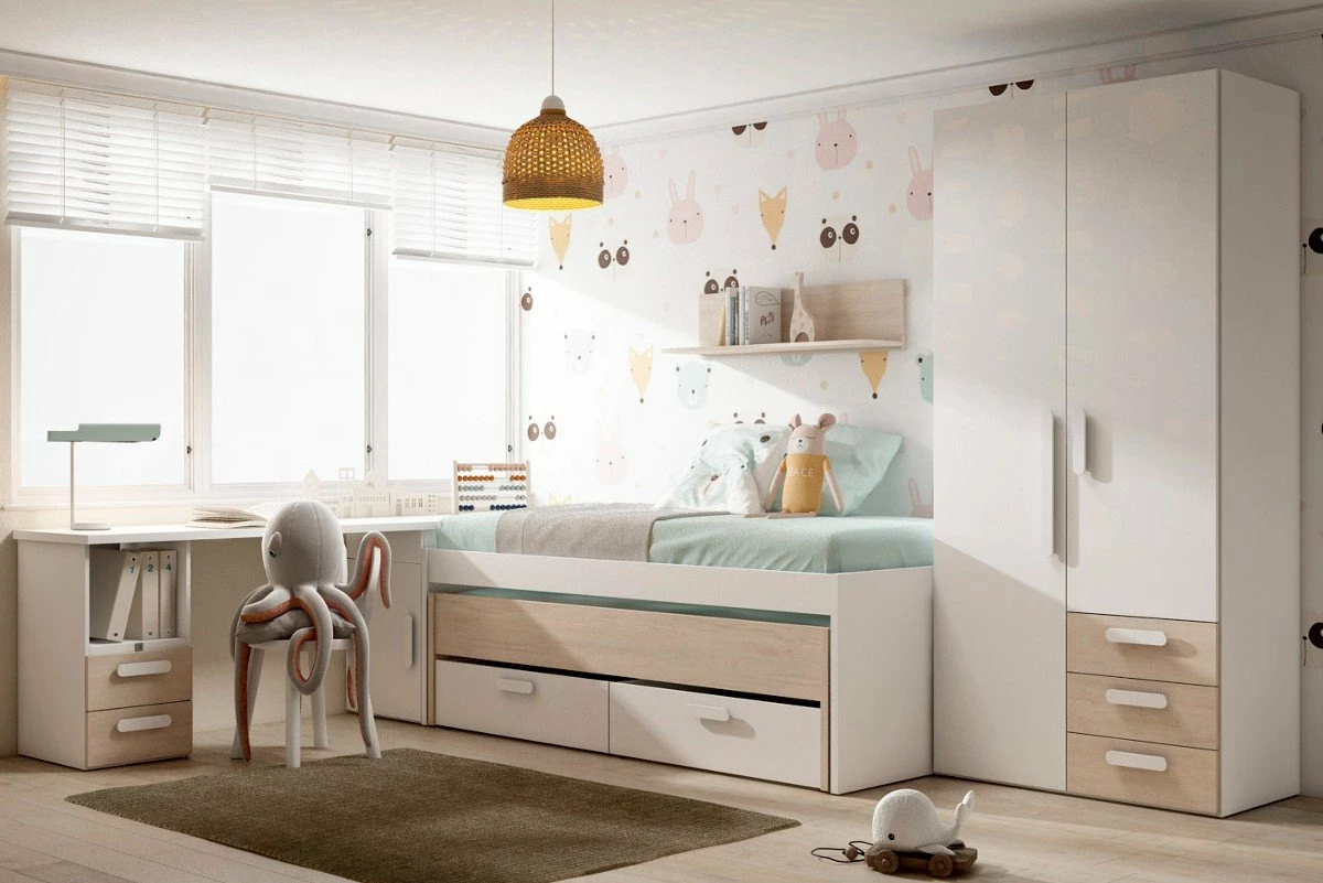 Compacto 90x190 LUPY 8KBlanco Mate/Sahara - Imagen 2