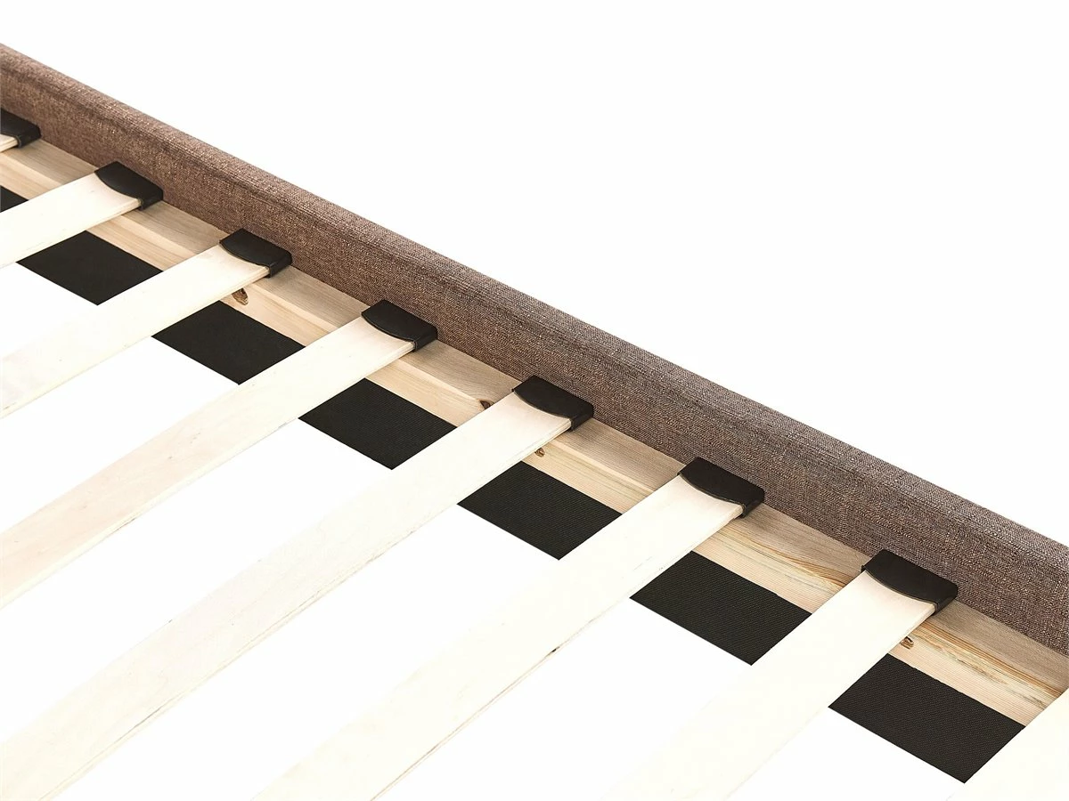 Cama Con Somier De Poliéster Marrón 160 X 200 Cm LA ROCHELLE - Imagen 7