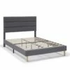 Estructura De Cama Tapizada Aroma 135/140x190 Cm, Gris Oscuro