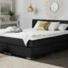 Cama Continental De Poliéster Negro/plateado 140 X 200 Cm ADMIRAL