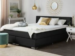 Cama Continental De Poliéster Negro/plateado 140 X 200 Cm ADMIRAL