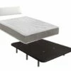 PACK DE BASE TAPIZADA NEGRA + COLCHÓN VISCOELÁSTICO CON 1 ALMOHADA NORDIC - Incluye Montaje