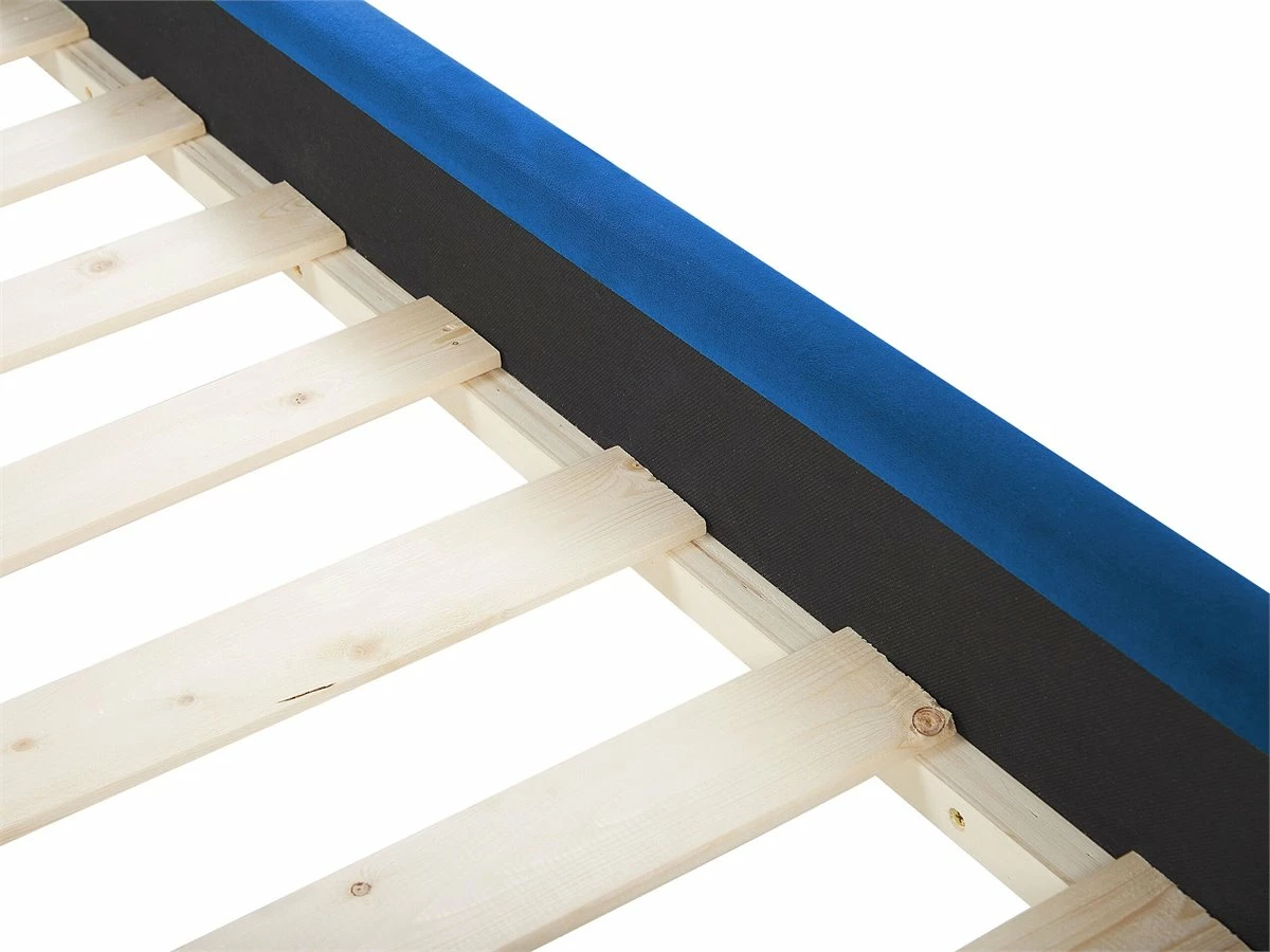 Cama Con Somier De Terciopelo Azul Marino/madera Oscura 180 X 200 Cm AVALLON - Imagen 7