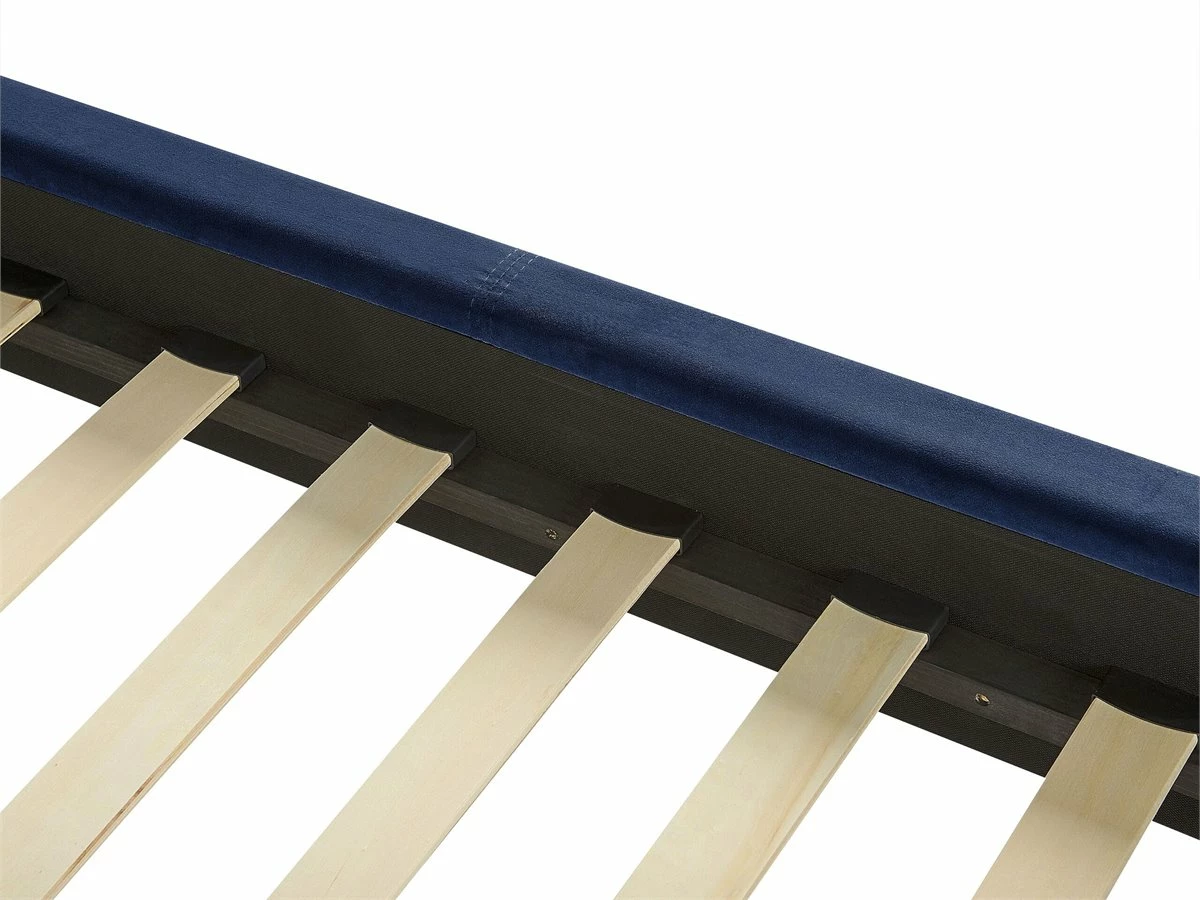 Cama Con Somier De Terciopelo Azul Marino 160 X 200 Cm VILLETTE - Imagen 8