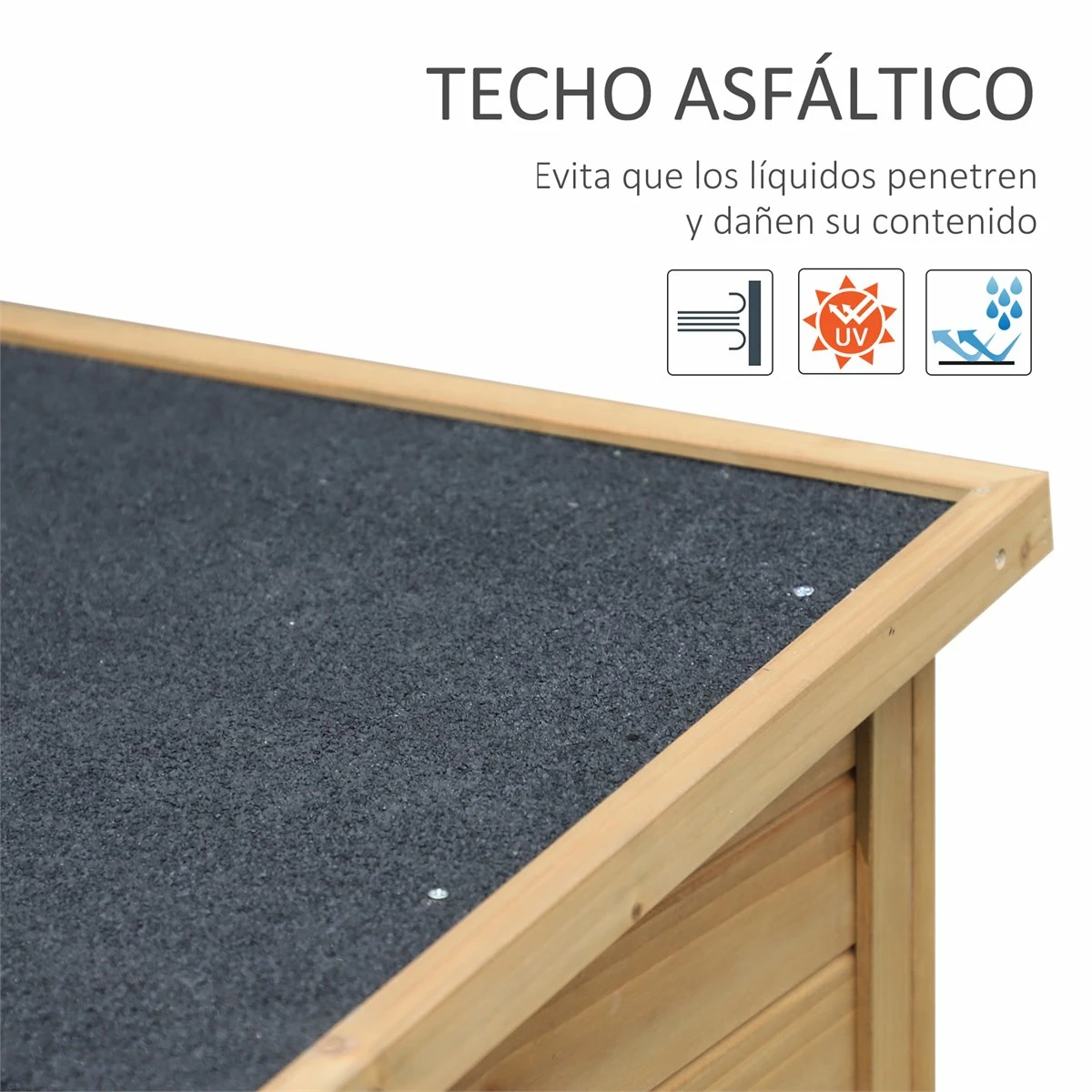 Outsunny Cobertizo De Almacenamiento De Madera Para Jardín 87x46,5x96,5 Cm Con 2 Estantes Interiores 2 Puertas De Buena Ventilación Y Techo Inclinado Para Exterior Terreza Natural - Imagen 5