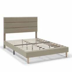 Estructura De Cama Tapizada Aroma 150x190 Cm, Beige